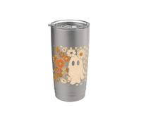 Scandinavian Folk Art Halloween Ghost Boho Fall Womens Top Stainless Steel Insulated Tumbler