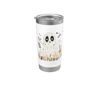 Scandinavian Folk Art Halloween Ghost Boho Fall Womens Top Stainless Steel Insulated Tumbler