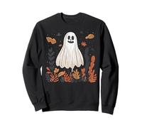 Scandinavian Folk Art Halloween Ghost Boho Fall Womens Top Sweatshirt