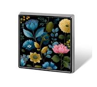 Scandinavian Folk Art Pink Flower Unisex Brooches & Pins Square Lightweight Lapel Badge Jewelry for Clothing Shawl Hat