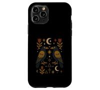 Scandinavian Folk Art Ravens Botanical Floral Case for iPhone 11 Pro