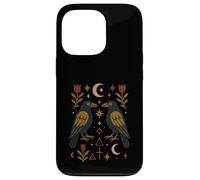 Scandinavian Folk Art Ravens Botanical Floral Case for iPhone 13 Pro