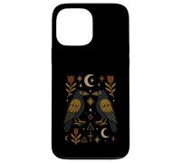 Scandinavian Folk Art Ravens Botanical Floral Case for iPhone 13 Pro Max