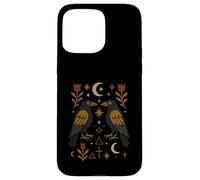 Scandinavian Folk Art Ravens Botanical Floral Case for iPhone 15 Pro Max