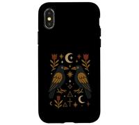 Scandinavian Folk Art Ravens Botanical Floral Case for iPhone X/XS