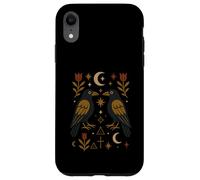 Scandinavian Folk Art Ravens Botanical Floral Case for iPhone XR
