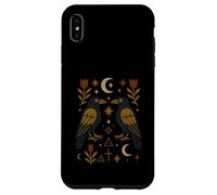 Scandinavian Folk Art Ravens Botanical Floral Case for iPhone XS Max