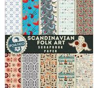 Scandinavian Folk Art scrapbook paper, 8.5x8.5, 10 Designs, 20 Double-Sided Sheets: Scrapbooking Paper for Junk Journals, Decorative craft Paper for ... & Mixed Media, Origami, Collage & Card Making