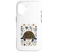 Scandinavian Folk Art Turtle Floral Botanical Case for iPhone 16