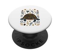 Scandinavian Folk Art Turtle Floral Botanical PopSockets Adhesive PopGrip