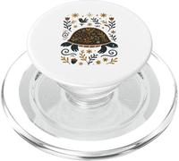 Scandinavian Folk Art Turtle Floral Botanical PopSockets PopGrip for MagSafe