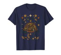 Scandinavian Folk Art Turtle Floral Botanical T-Shirt