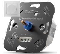 Scandinavian home Dimmer for LED Lamps 3-300 W / VA - Universal LED Dimmer Switch with Phase Control - Standard Size 55 - Flush-Mounted LED Dimmer 230 V Dimmer Switch Rotary Dimmer - White Glossy