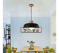 Scandinavian Industrial Pendant Lamp - Multi-Color LED Ceiling Light Fixture for Kitchen Sink E27 Wood Hanging Light Modern Indoor Lighting Decor