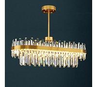 Scandinavian light luxury crystal chandelier, modern designer lamps and lanterns, simple atmospheric combination chandelier, for living room dining room study bedroom light,oval 100cm