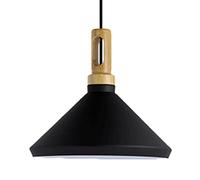 Scandinavian Metal Hanging Lights Vintage Chaner Wooden Handle Vintage Single Head Pendant Lamp Personalized Metal Ceiling Lighting Fixture for Fast Food Restaurants Office