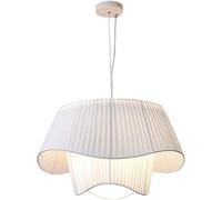 Scandinavian Minimalist Wabi-sabi V-intage Cream Wind Fabric Led Pendant Light Living Room Dining Room Bedroom Home Decor Light Chandelier, Bianco, 80cm