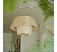 Scandinavian Minimalist Wabi-sabi V-intage Cream Wind Fabric Led Pendant Light Living Room Dining Room Bedroom Home Decor Light Chandelier, Bianco, 80cm