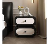 Scandinavian Nightstand with Drawer Wooden Bedside Table Compact Side Table for Bedrooms & Small Spaces Organization Furniture (Black 50x40x50cm)