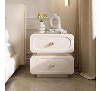 Scandinavian Nightstand with Drawer Wooden Bedside Table SpaceSaving Accent Table for Bedroom Small Spaces Stylish Organization Furniture (White 45x40x50cm)