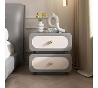 Scandinavian Nightstand with DrawerWooden Bedside Table Compact Accent Table for Small Spaces Organizer Furniture for Bedroom (Gray 40x40x50cm)