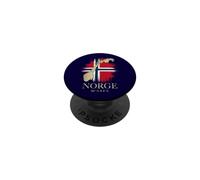 Scandinavian Norway Outline Over Flag Coordinates Norge PopSockets Adhesive PopGrip