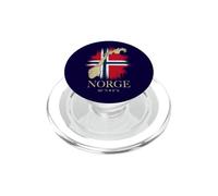 Scandinavian Norway Outline Over Flag Coordinates Norge PopSockets PopGrip for MagSafe