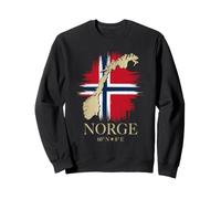 Scandinavian Norway Outline Over Flag Coordinates Norge Sweatshirt