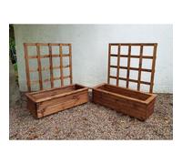 Scandinavian Redwood Garden Planter Trellis Set by Charles Taylor