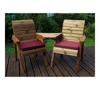 Scandinavian Redwood Garden Tete a Tete by Charles Taylor - 2 Seats Green Cushions