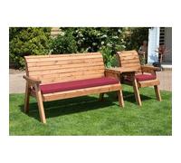 Scandinavian Redwood Garden Tete a Tete by Charles Taylor - 4 Seats Burgundy Cushions