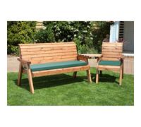Scandinavian Redwood Garden Tete a Tete by Charles Taylor - 4 Seats Burgundy Cushions