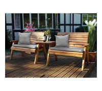 Scandinavian Redwood Garden Tete a Tete by Charles Taylor - 4 Seats Grey Cushions