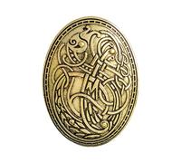 Scandinavian Shield Brooches Wolf Totems Lapel Pin Clothes Fasteners For Shawl Scarf Fashionable Lapel Jewelry Decorative Brooch
