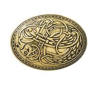 Scandinavian Shield Brooches Wolf Totems Lapel Pin Clothes Fasteners for Shawl Scarf Pin Fashionable Lapel Pin Jewelry
