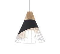 Scandinavian Simple Hanging Lights Triangle Retro Pendant Lights Black Single Head Chaner Modern Metal Cage Suspensiom Lamp for Fast Food Restaurants Office Light Bar Coffee
