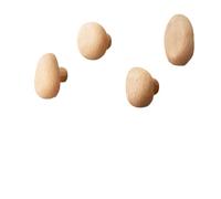 Scandinavian Solid Wood Coat Hook, Natural Door & Wall Mounted Hanger, Pebble Shaped Handle for Hat Bag Towel, No Drill(Dark Gray)