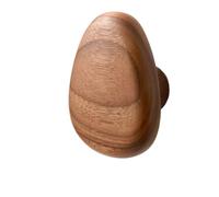 Scandinavian Solid Wood Coat Hook, Natural Door & Wall Mounted Hanger, Pebble Shaped Handle for Hat Bag Towel, No Drill(Bronze)