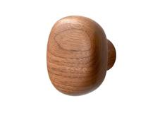 Scandinavian Solid Wood Coat Hook, Natural Door & Wall Mounted Hanger, Pebble Shaped Handle for Hat Bag Towel, No Drill(Light Grey)