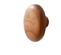 Scandinavian Solid Wood Coat Hook, Natural Door & Wall Mounted Hanger, Pebble Shaped Handle for Hat Bag Towel, No Drill(Plum)