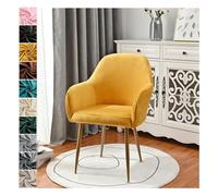 Scandinavian Stretch Chair Cover Set - Velvet Dining Chair Slipcovers with Armrests for Restaurant Office & Bar Yellow 4 Pieces - Modern Furniture Protection