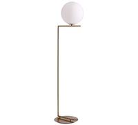 Scandinavian Style Brushed Brass Ball Floor Lamp 162 cm E27 Elegant & Warm Design Multi Angle Swing Arm for Living Room Bedroom Dining Room Lighting