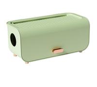 Scandinavian Style Cable Tidy Box，Desk Cord Organizer, Plastic Wire Holder Keeper Box for TV/Computer/Router/Games Console Cable Storage,30.7 * 13.5 * 13.8cm(green)