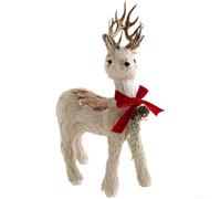 Scandinavian Style Foam Moose Plush Doll for Holiday Tabletop and Window Display, Designed for Festive Decorations (Bow-tied Elk)