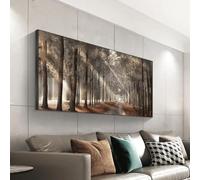 Scandinavian Sunshine Shadow Trees Canvas Painting Poster Landscape Forest Path Wall Art Pictures Prints For Home Decor 85x170cm(33x66in) with frame
