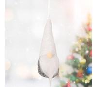 Scandinavian Tomte Decoration Knitted For Elf Doll Hanging | Christmas Ornament for Xmas Tree Party Home Decor Festive Gnome Pendant Red Pink White Green Gray Series Holiday (White A)
