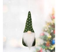 Scandinavian Tomte Decoration Knitted For Elf Doll Hanging | Christmas Ornament for Xmas Tree Party Home Decor Festive Gnome Pendant Red Pink White Green Gray Series Holiday (Green A)
