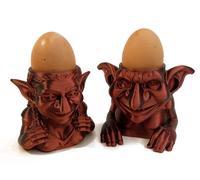 Scandinavian Troll Egg Cup Holder Funny Nordic Folklore Egg Cups for Breakfast Table Unique Easter Decoration & Kitchen Decor Ornament Novelty Egg Tray Display Red & Black