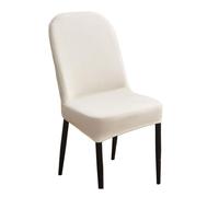 Scandinavian Velvet Chair Cover, Elastic Stretch, Anti-Slip, Washable, Soft & Comfortable, Curved Backrest, Scratch & Wrinkle Resistant, White, 1 Piece