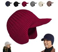 Scandinavian Winter Hat, Beanie with Thick Fleece Lining, Wind and Cold Resistant Ear Protection, Gifts for Men, Women, and Girlfriends (Burgundy)